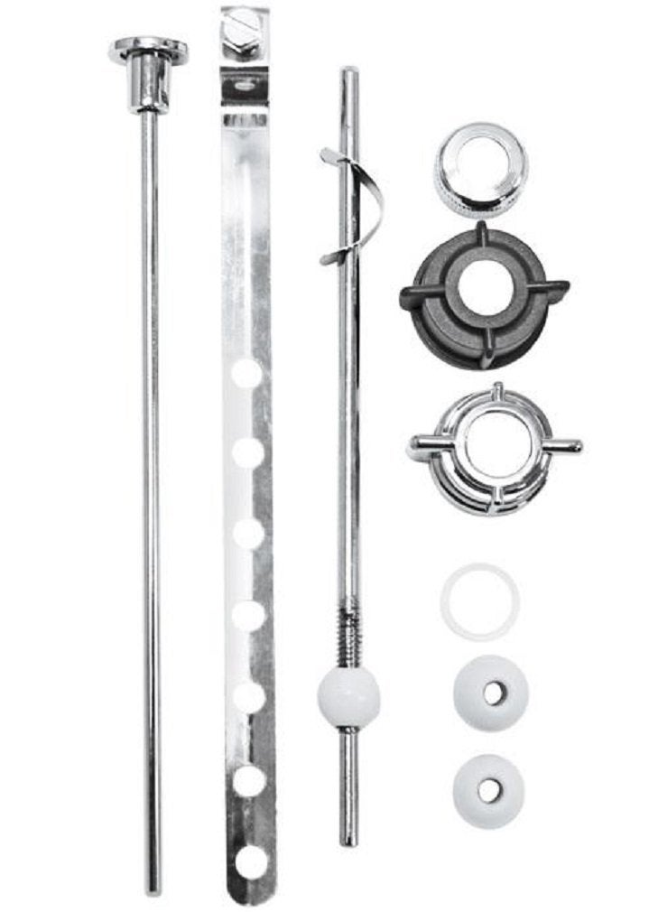 PF WaterWorks PF0909 Pop-Up Drain Repair Kit - Threaded Adjustable Center Pivot/Ball Rod with 3 Nuts, Gasket, 3 Sizes of Balls with Pull Rod/Linkage, Chrome